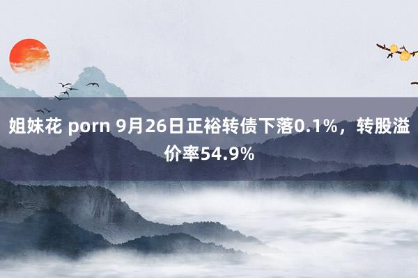 姐妹花 porn 9月26日正裕转债下落0.1%，转股溢价率54.9%