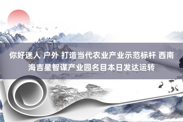 你好迷人 户外 打造当代农业产业示范标杆 西南海吉星智谋产业园名目本日发达运转