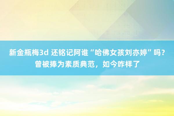 新金瓶梅3d 还铭记阿谁“哈佛女孩刘亦婷”吗？曾被捧为素质典范，如今咋样了