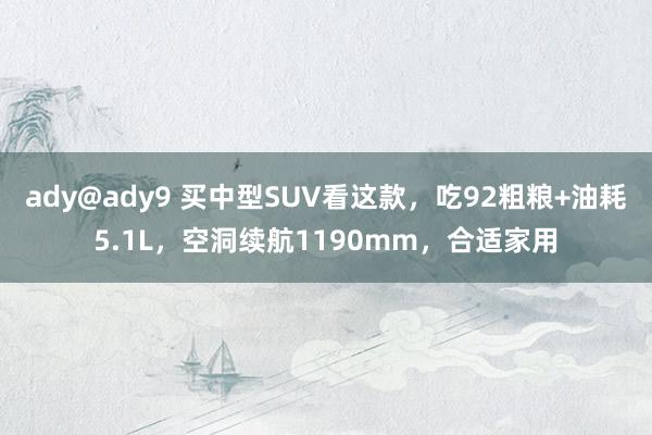 ady@ady9 买中型SUV看这款，吃92粗粮+油耗5.1L，空洞续航1190mm，合适家用