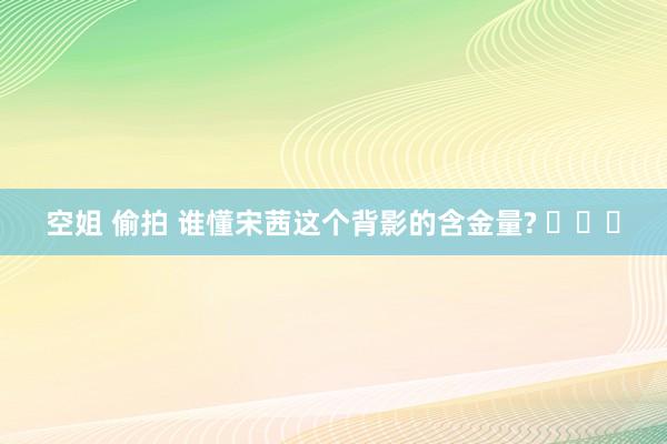 空姐 偷拍 谁懂宋茜这个背影的含金量? ​​​