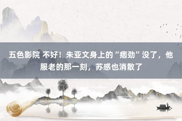 五色影院 不好！朱亚文身上的“痞劲”没了，他服老的那一刻，苏感也消散了