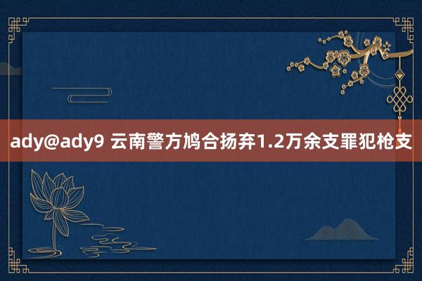 ady@ady9 云南警方鸠合扬弃1.2万余支罪犯枪支