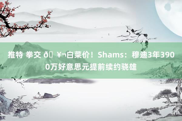 推特 拳交 🥬白菜价！Shams：穆迪3年3900万好意思元提前续约骁雄