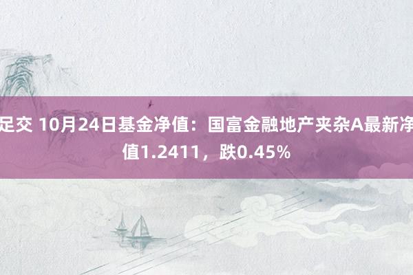 足交 10月24日基金净值：国富金融地产夹杂A最新净值1.2411，跌0.45%