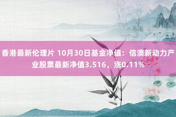 香港最新伦理片 10月30日基金净值：信澳新动力产业股票最新净值3.516，涨0.11%