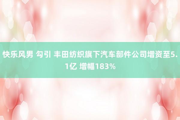 快乐风男 勾引 丰田纺织旗下汽车部件公司增资至5.1亿 增幅183%