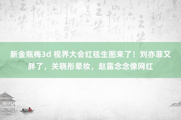 新金瓶梅3d 视界大会红毯生图来了！刘亦菲又胖了，关晓彤晕妆，赵露念念像网红