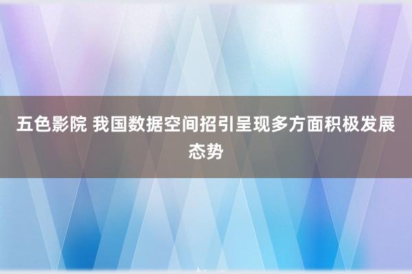 五色影院 我国数据空间招引呈现多方面积极发展态势