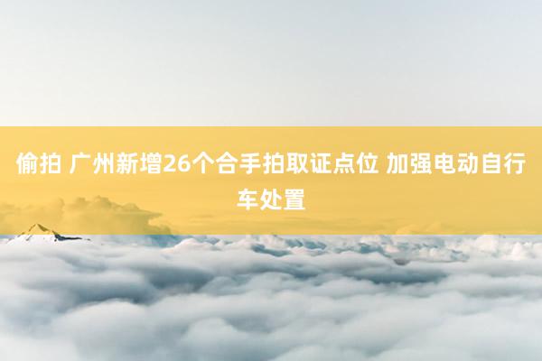 偷拍 广州新增26个合手拍取证点位 加强电动自行车处置