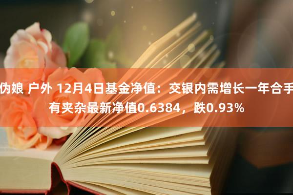 伪娘 户外 12月4日基金净值：交银内需增长一年合手有夹杂最新净值0.6384，跌0.93%