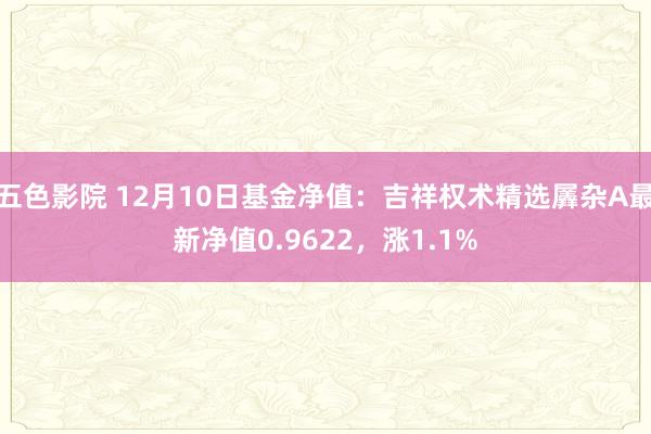 五色影院 12月10日基金净值：吉祥权术精选羼杂A最新净值0.9622，涨1.1%