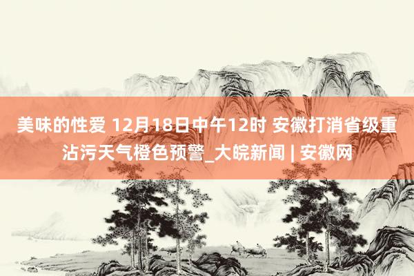 美味的性爱 12月18日中午12时 安徽打消省级重沾污天气橙色预警_大皖新闻 | 安徽网