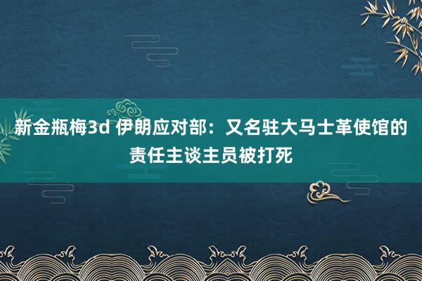 新金瓶梅3d 伊朗应对部：又名驻大马士革使馆的责任主谈主员被打死