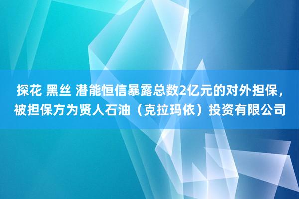 探花 黑丝 潜能恒信暴露总数2亿元的对外担保，被担保方为贤人石油（克拉玛依）投资有限公司