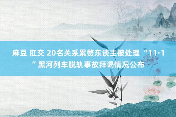 麻豆 肛交 20名关系累赘东谈主被处理 “11·1”黑河列车脱轨事故拜谒情况公布