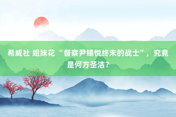 希威社 姐妹花 “督察尹锡悦终末的战士”，究竟是何方圣洁？