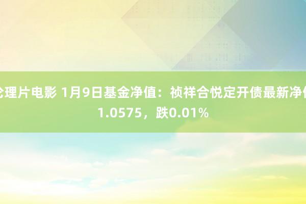 伦理片电影 1月9日基金净值：祯祥合悦定开债最新净值1.0575，跌0.01%