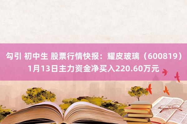 勾引 初中生 股票行情快报：耀皮玻璃（600819）1月13日主力资金净买入220.60万元